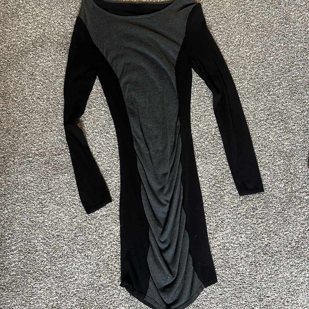 Express Black and Gray Long Sleeve Dress